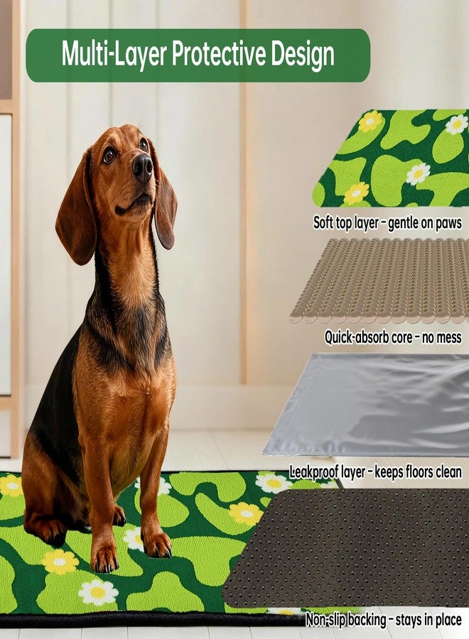 Qeils Reusable Puppy Pads for Small Dogs, Washable Pee Pads with Non-Slip , Absorbent Leakproof Mat for Crates, Playpens, Pet Beds & Whelping, Indoor Potty Training Grass Green, 36"x41", 2 Pack - Image 4